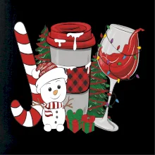 Vianoce, víno a snehuliak