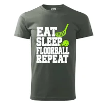 Eat Sleep Floorball Repeat - zelená hokejka