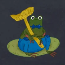 Žaba s hubou (studio-arte.cz)