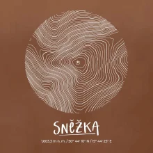 Sněžka - vrstevnice v kruhu