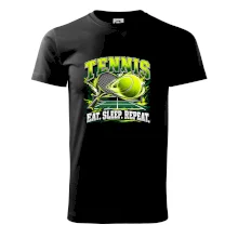 Tenisová raketa a míček eat sleep repeat