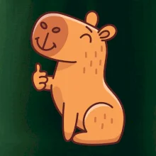 Kapybara s palcom hore