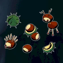 Gaštanové zvieratká - obdĺžnik