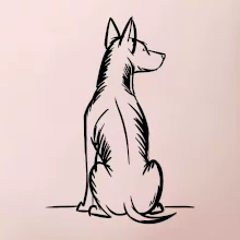 Pes kreslený zozadu