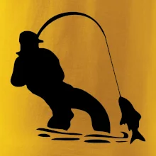 Rybár ťahajúce rybu