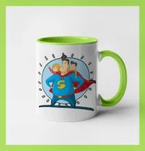 Táta superman - dievča a chlapec Táta superman - dievča a chlapec