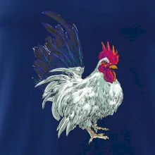 Kohút kreslený biely