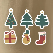 Vianočná sada - stromčeky a darčeky