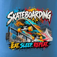 Skateboard ve street stylu eat sleep repeat