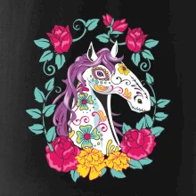 Kôň farebný s kvetinami