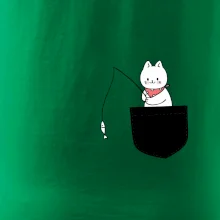 Mačka s rybou vo vrecku