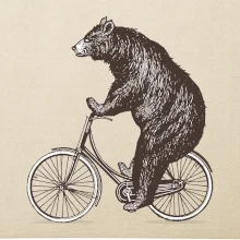 Medveď na bicykli