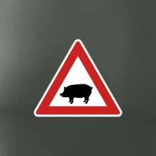 Dopravná značka - Pozor prasa domáca