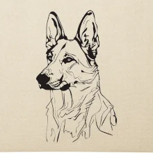 Nemecký ovčiak čierna kresba