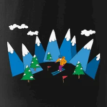 Lyžiar a farebné hory