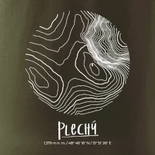 Plechý - vrstevnice v kruhu