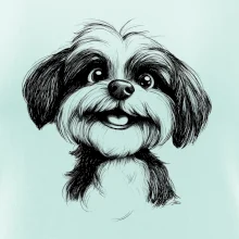 Lhasa apso karikatúra hlava