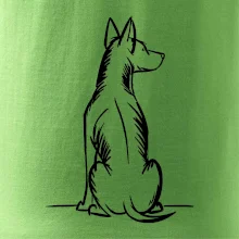 Pes kreslený zozadu