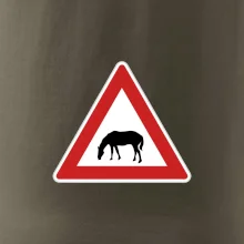 Dopravná značka - Pozor pasúci sa kôň