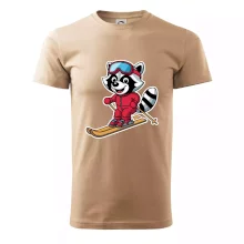 Mýval na lyžiach - kreslený