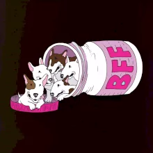 Bullterrier Friends Forever ružové (Pecka design)