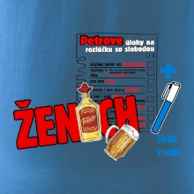 Tričko na rozlúčku s úlohami na chrbte + nápis ženích