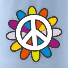 Peace symbol s kreslenou kvetinou