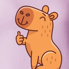 Kapybara s palcom hore