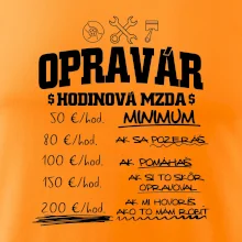 Hodinová mzda - opravár
