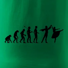 Evolúcia tanec - muž a žena so sukňou