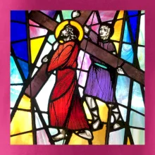 Vitráž - Ježiš a kríž