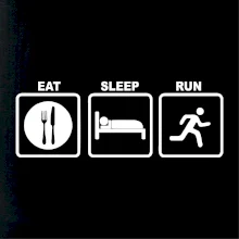 Eat sleep run štvorce