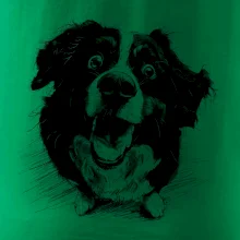 Čiernobiela karikatúra Bernský salašnícky pes