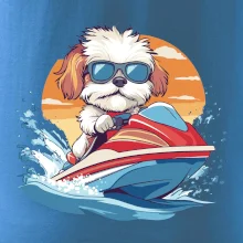 Bišónik na vodnom skútri