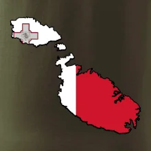 Mapa Malta s vlajkou