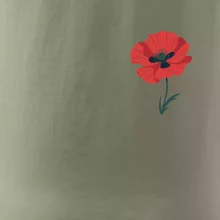 Vlčí mak kreslený na prsníku