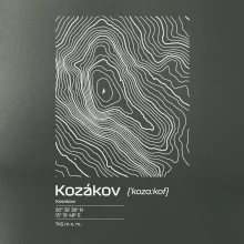 Kozákov - vrstevnice v obdĺžniku