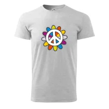 Peace symbol s kreslenou kvetinou