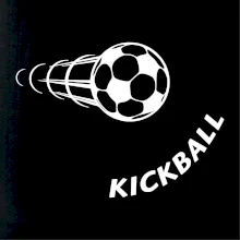 Kickball nápis šikmo