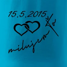 Mikina milujem ťa s dátumom na rukáve