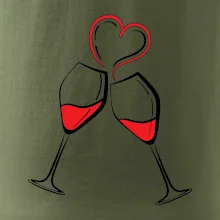 Víno je láska jednoduchý nákres