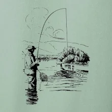 Kreslený rybár s podberákom