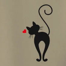 Zamilovaná mačka zozadu