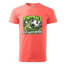 Futbalová lopta a štadión eat sleep repeat