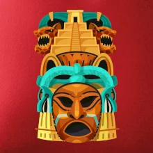 Mayová maska s pyramídou Mayová maska s pyramídou