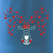 Folklór - jeleň s červenými plodmi