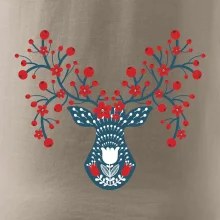 Folklór - jeleň s červenými plodmi