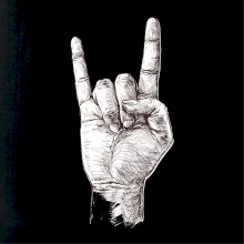 Rocková ruka kreslená Rocková ruka kreslená