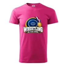 Zápasnická žíněnka se zlatou medailí eat sleep wrestling  repeat