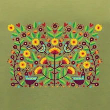 Folklór - farebne kvetiny obdĺžnik